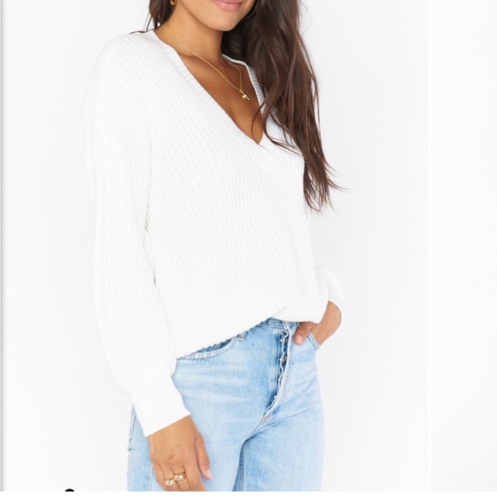 Show Me Your MuMu Boswell Sweater White Knit Rib S